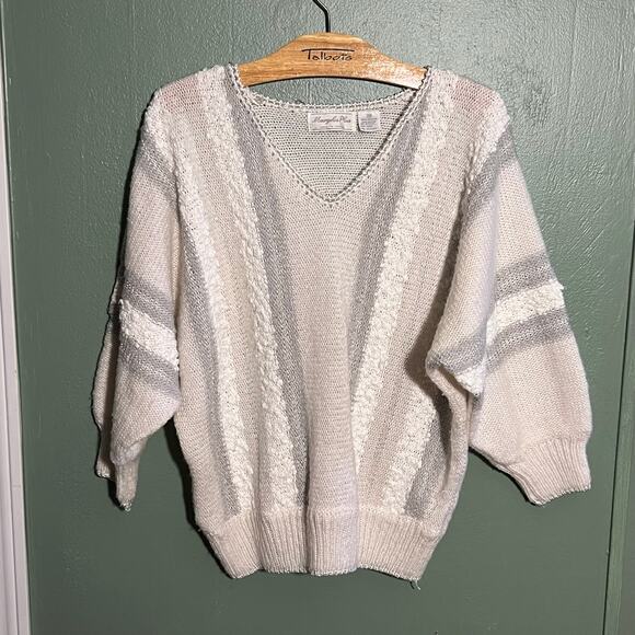 Vintage Margules plus Cream Cable Knit Oversized Sweater Size 2X - Picture 3 of 5